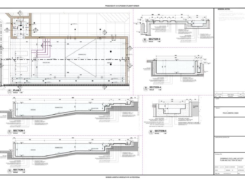 Infinity Pool Construction Drawings